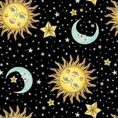 BLANK QUILTING – Ink Chronicles By Urban Design – Sun, Moon & Stars – Black