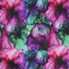 1m x 1.50m cotton jersey watercolour flowers watercolour flowers