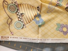 Vintage Debbie MUMM Yellow Baby Themed Mumms The Word Collection Fabric 1 Yard