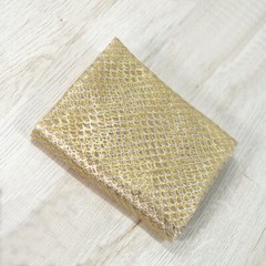 Gold Print Fish Scale Mesh Fabric Costume Clothes Dress Curtain Background Decor
