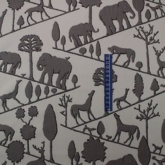 BRAEMORE JUNGLE WALK ELEPHANT GRAY HORSE ANIMAL BASKETWEAVE FABRIC BTY 54″W