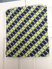Fabric Lime Green and Navy Blue Color Striped Check Cotton 35″ Wide 20″ Long