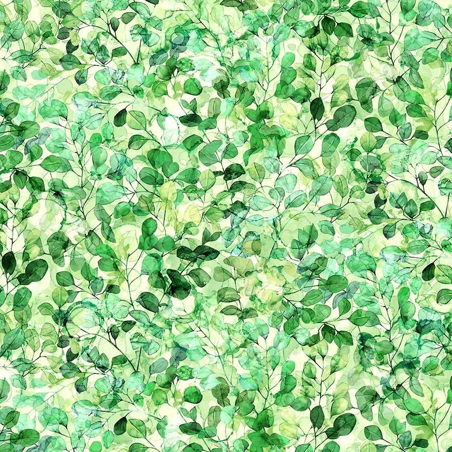 Northcott – Veranda – Packed Leaves – Light Green, Fabric BTY
