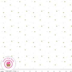 Riley Blake SPARKLER BASICS 650S White Silver Gold Metallic Quilt Fabric