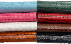 Embossed Alligator Synthetic PU Fabric, 12 X 54 Inch Crocodile Vinyl Faux Leathe
