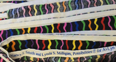 4 yd Possibilities by Avlyn Green Colorful Wavy Stripes Cotton Fabric 146×43″ 63