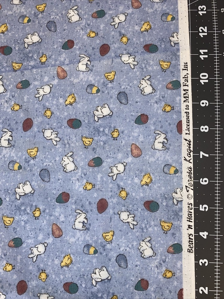 Bears N Hares Teresa Kogut Easter Bunnies Cotton Fabric 1/2 Yard (18 By 45”)