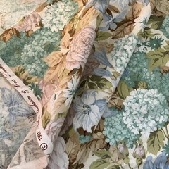 Vtg 1981 Arthur Sanderson Flower Show Home Decor Fabric Cotton 7 3/4 Yds x 50″W