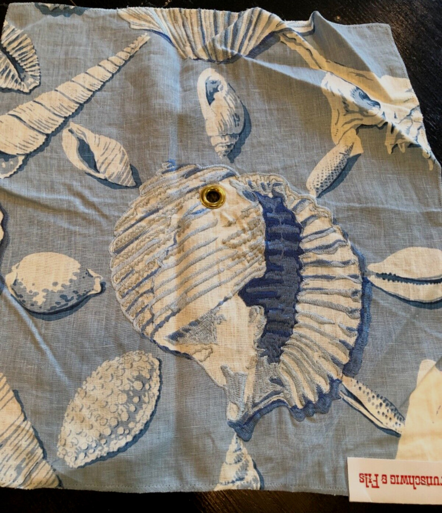 BRUNSCHWIG & FILS Via Costeira in Sea (Blue) 17 x 18″ Nautical Fabric Sample