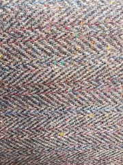 Vintage Harris Tweed Wool Fabric about 4 Yds Herringbone Woven In Scotland