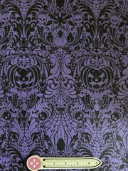 FAT 8th SCRAP 9×22” GOTHIC HALLOWEEN Black Spider Webs/Purple Shimmer Fabric