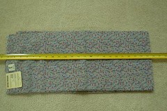 By 1/2 Yd, Vintage, Pink Navy & Gold Calico on Blue-Gray PolyCotton Fabric, D520