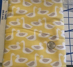 NEW Organic Cotton Flannel Fabric Yellow White Beige DUCKS One Yard