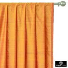 Saffron Orange Silk Dupioni Fabric By The Yard, 41 inches width Silk Fabric