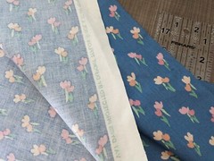 Vintage Stanley King Studio Decorator Fabric Blue Floral Dupont Teflon 35x 54″