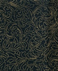 Gold Swirls on Dark Green 1Y x 44″ Width VTG R.E.D. Fabric Elegance