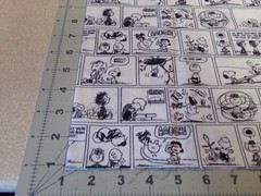 1/2YD X 44″ NEWSPAPER STRIP PEANUTS BLACK AND WHITE/SPRING/ NEW COTTON #2452