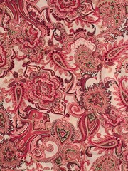 Printmaker Fabric Soft Flowy Burgundy Red Green Paisley 2+ yds 44 in