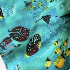 Vintage Tropical Fish Cotton Fabric Trans-Pacific 44” x 80” Ocean Reef Print