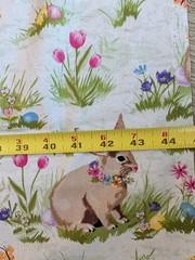 Hobby Lobby Fabric Rabbits Floral Cotton 114×44 Easter Theme Bunny Sewing