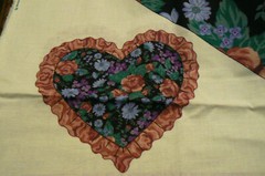 Fabric Panel COUNTRY LOVE Heart Pillow Ruffle Springs Industries Country Store
