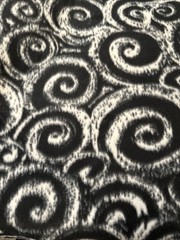 Black White Swirl Plush Fleece Fabric 1.5yd x 60” Sewing SEE STORE 4 MORE FLEECE
