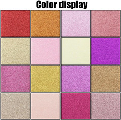 16 Colors 8X12 Inches Fine Glitter Faux Lather Canvas Sheets for Hair Bows, Earr