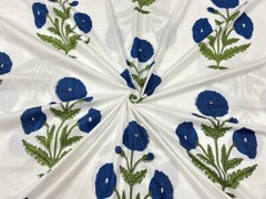 5 Yard Hand Block Print Handmade Cotton Indian Natural Sanganeri Print Fabric.