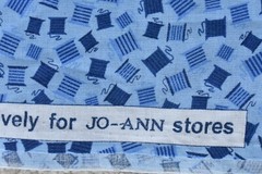 By 1/2 Yd, Vintage, Blue Thread-Spools-Light-Blue Quilt Cotton, Jo-Ann, EB67