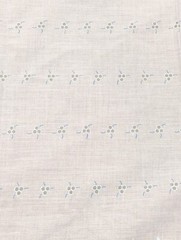 Vintage Blue Flocked Fabric Floral Scallop Faux Eyelet Lacy Design 2 yards x 45″