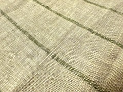 100% Flax Linen Fabric Green Stripe Yarn Dyed Medium Weight 56″ Wide