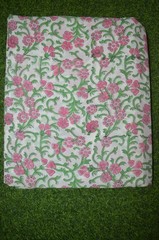 7 Yard Hand Block Floral Print Fabric 100%Cotton NO TARRIF CHARGES 100%✅ZK_234