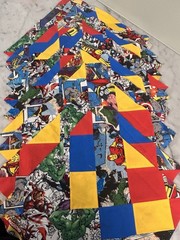 Quilt Fabric Lot Marvel Superhero Blocks + Novelty Prints – Precut Cotton Pieces