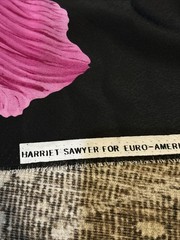 Harriet Sawyer For Euro American Text Corp Fabric Black Pink Lilly 161x 116”