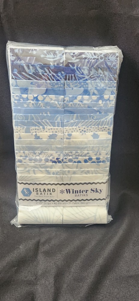Island Batik Fabric Strips – Winter Sky Batiks