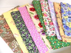 Floral Squares, Remnants & Strips, 100% Cotton Fabric – 2 lbs 11 oz Bundle