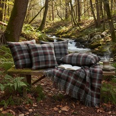 Auld Lang Syne Tartan Fabric Poly Viscose Wool Free – Multiple Sizes Available