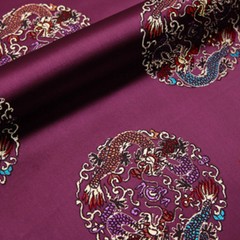 Silky Satin Fabric Chinese Floral Dragon Jacquard Brocade Upholstery Tang Suit