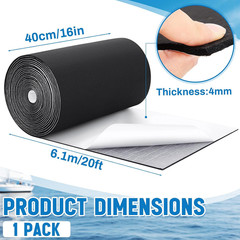 16In X 20Ft Black Boat Trailer Bunk Carpet with Adhesive, Marine