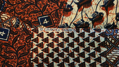 Crantex fabric tribal print 2 1/3 yards in browns and beige