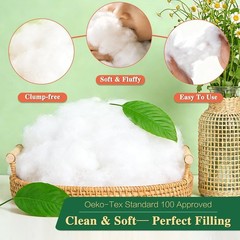 Hem Dgpsy Polyfill Stuffing Fiber Fill 10oz/283g, Safe Polyester 10oz, White