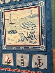 Beach Retreat Studio 37 Marcus Fabrics Nautical Sailboat PANEL 23” x 44”