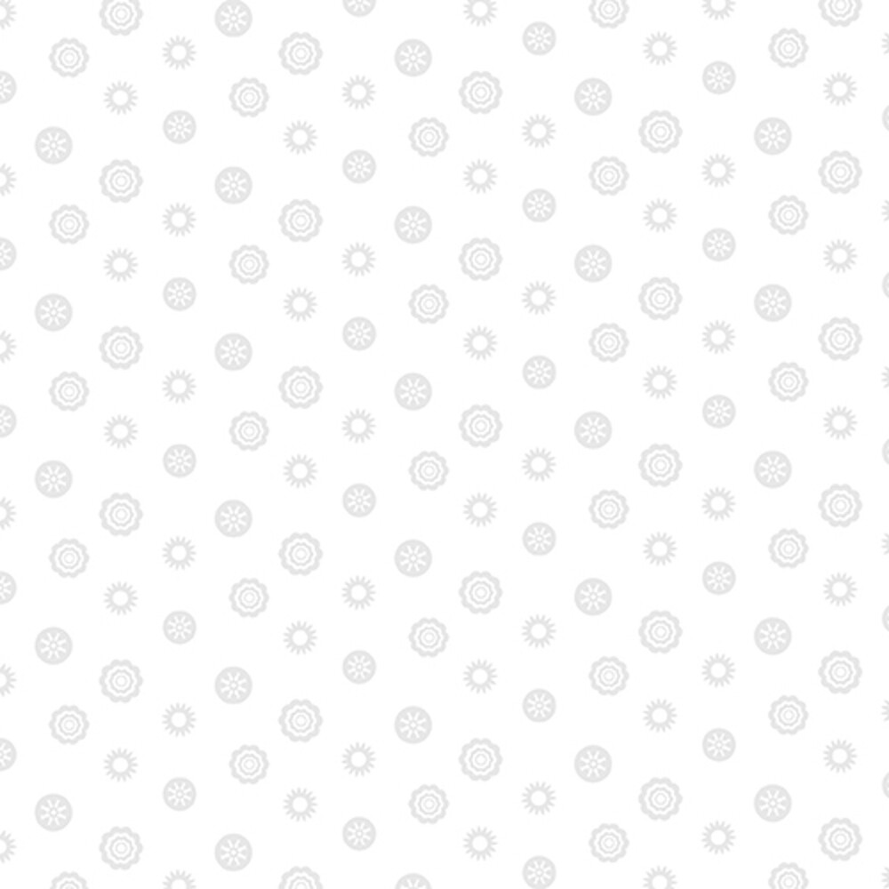 Blank Quilting 9502-01 Vanilla Icing III Gear Dot White & Gray Fabric By Yd