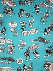 DISNEY MICKEY AND FRIENDS “Comic Toss” Cotton Fabric 36”x43” Yard New