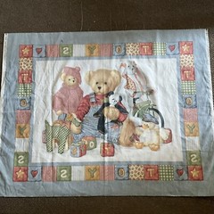 Cotton Fabric Blue Jean Teddy Quilt 44″ x 35”By Daisy Kingdom 133.