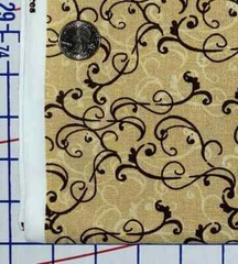Flowers Floral Swirls Brown Tan Autumn JoAnn Fabric Cotton Quilting 1 3/8 YARDS