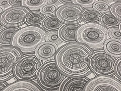 Pindler Embroidered Circles Upholstery Drapery Fabric- Looped Silver 2.1 yd 7160