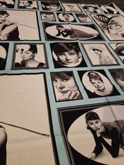 46 X 43 Vintage Audrey Hepburn Hollywood Icons Cinema 1985 Robert Kaufman Fabric