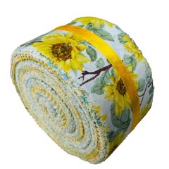 40 PCS Jelly Roll Fabric PreCut Strip 2.5×44 Inch Cotton Yellow Floral