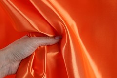 Orange Bridal Satin Fabric by the Yard, Silky Satin for Dresses and Event Decor